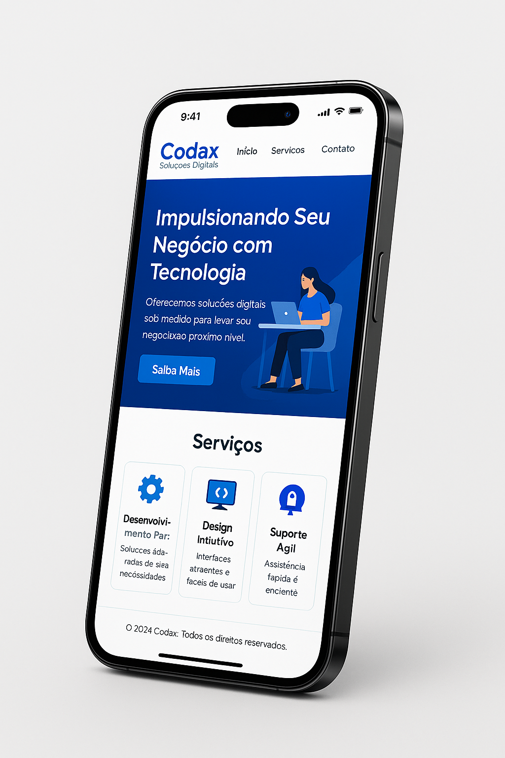 Dispositivos mostrando site responsivo